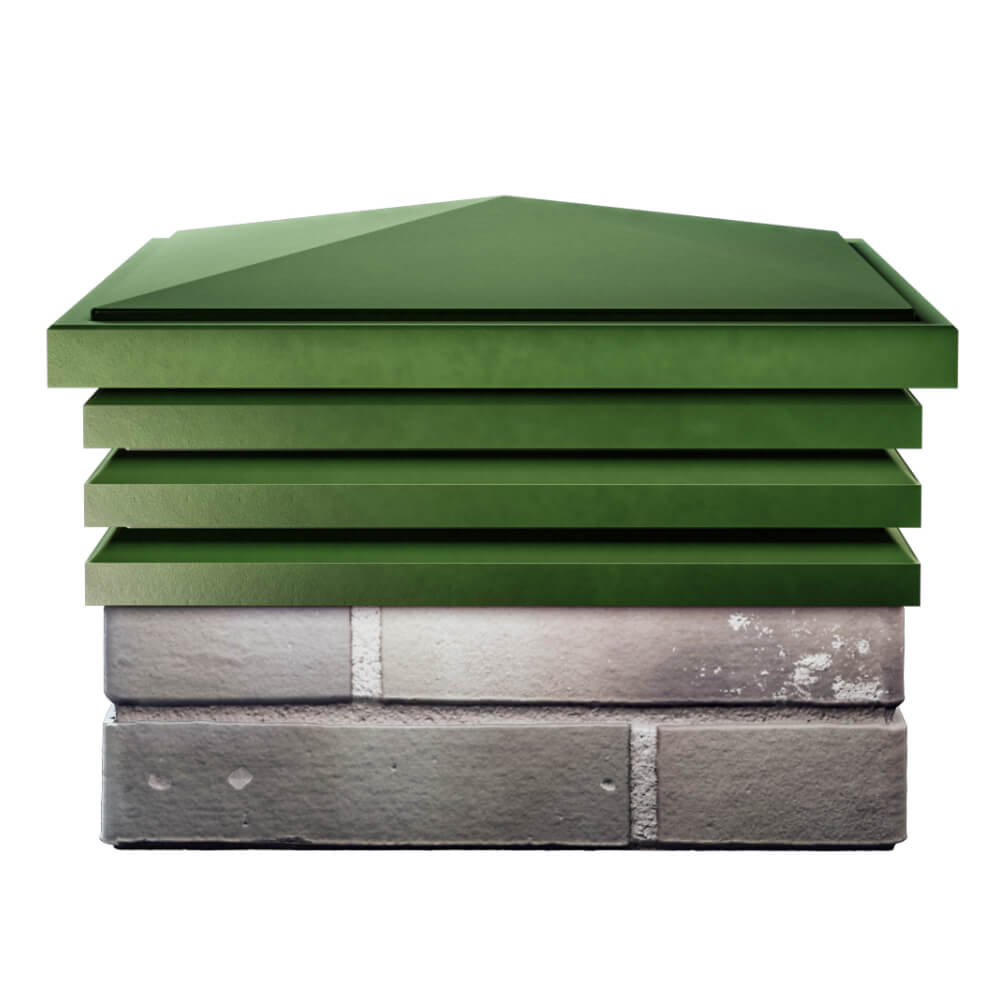 Колпак Zking Бона ХайТек Зеленый на столб 1.5х1.5 кирпича (385х385мм) Нальчик фото