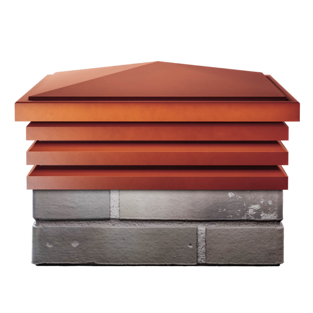 Колпак Zking Бона ХайТек Красный на столб 1.5х1.5 кирпича (385х385мм) Нальчик фото