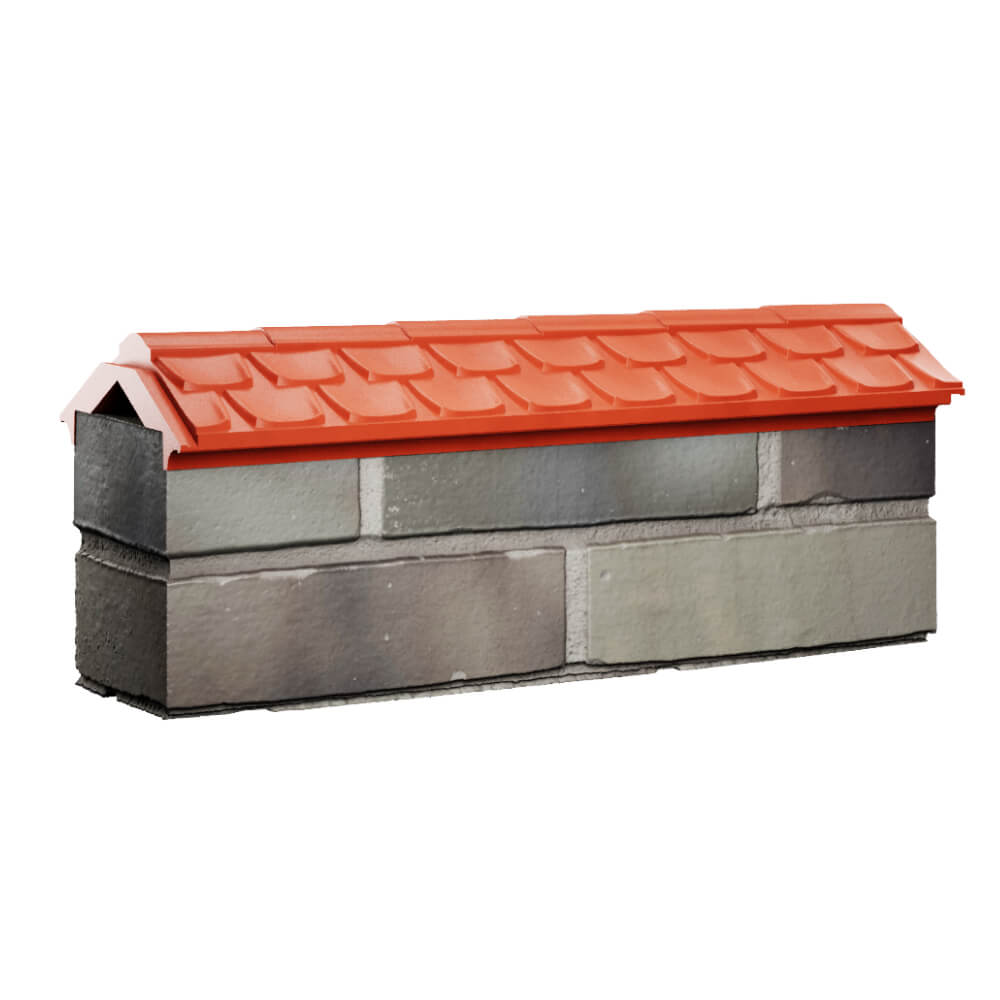 Парапет Zking Эльбрус Красный с посадкой на 0.5 кирпича (130мм) Нальчик фото