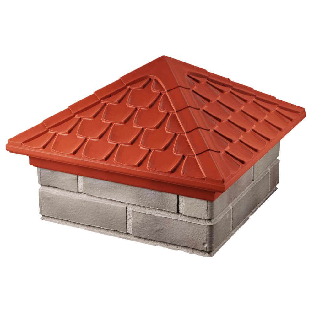 Колпак Zking Эльбрус Красный на столб 1.5х1.5 кирпича (385х385мм) в Нальчике фото