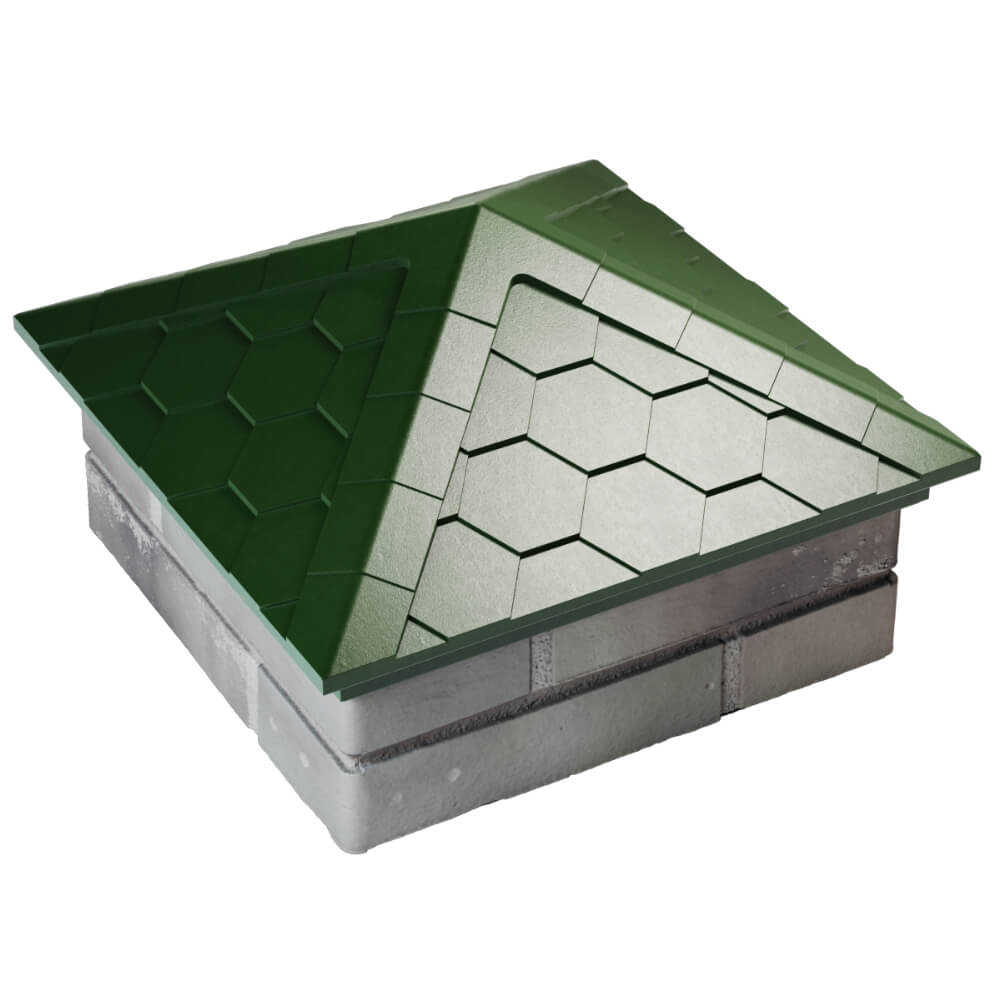 Колпак Zking Эверест Зеленый на столб 1.5х1.5 кирпича (390х390мм) в Нальчике фото