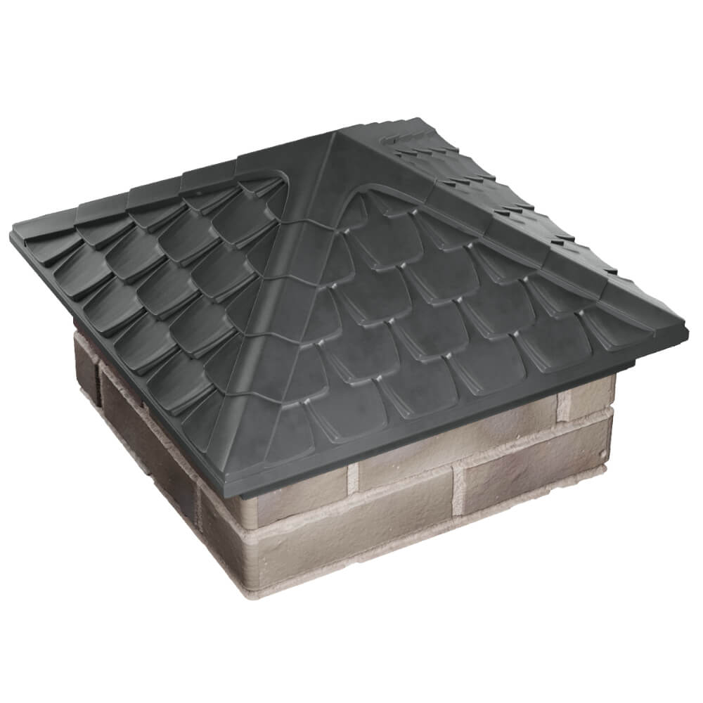 Колпак Zking Эльбрус Серый на столб 1.5х1.5 кирпича (385х385мм) в Нальчике фото