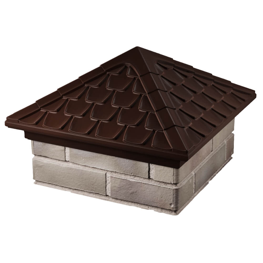 Колпак Zking Эльбрус Коричневый на столб 1.5х1.5 кирпича (385х385мм) в Нальчике фото