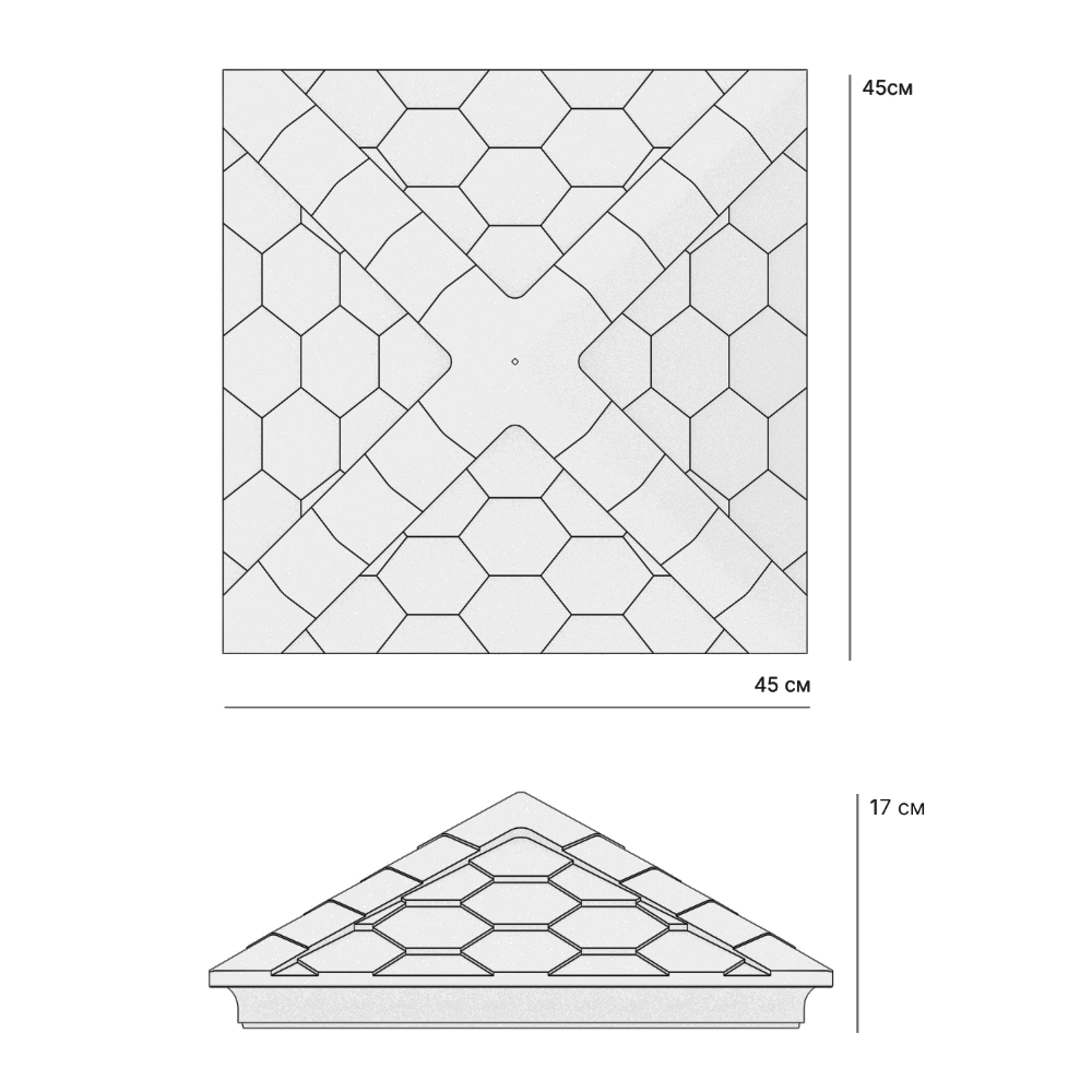 Колпак Zking Эверест Бежевый на столб 1.5х1.5 кирпича (390х390мм) в Нальчике фото