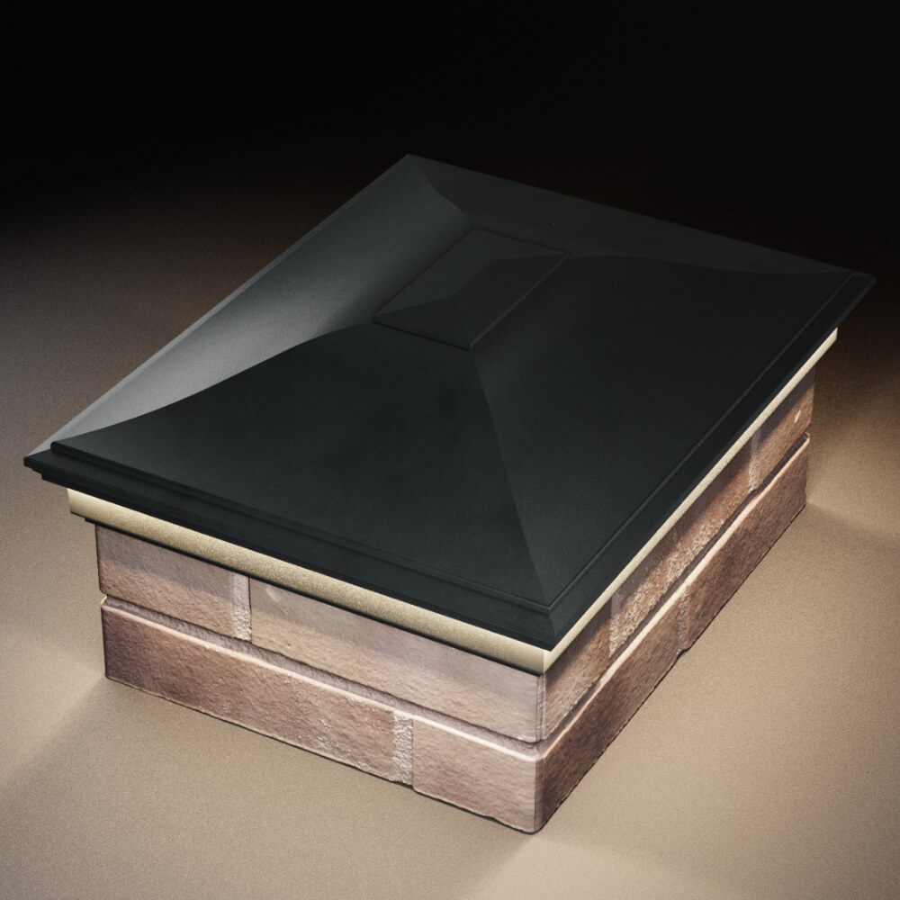 Колпак Zking Монблан Черный на столб 2х1.5 кирпича (515х385мм) c подсветкой в Нальчике фото