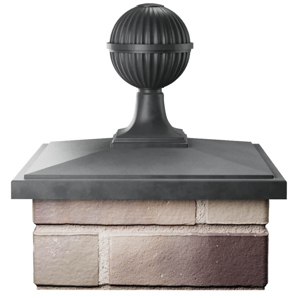 Колпак Zking БонаМоно Серый с шаром на столб 1.5х1.5 кирпича (385х385, 400х400мм) в сборе Нальчик фото