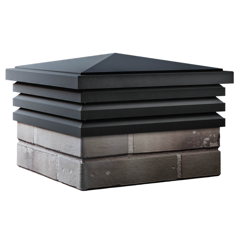 Колпак Zking Бона ХайТек Черный на столб 1.5х1.5 кирпича (385х385мм) в Нальчике фото