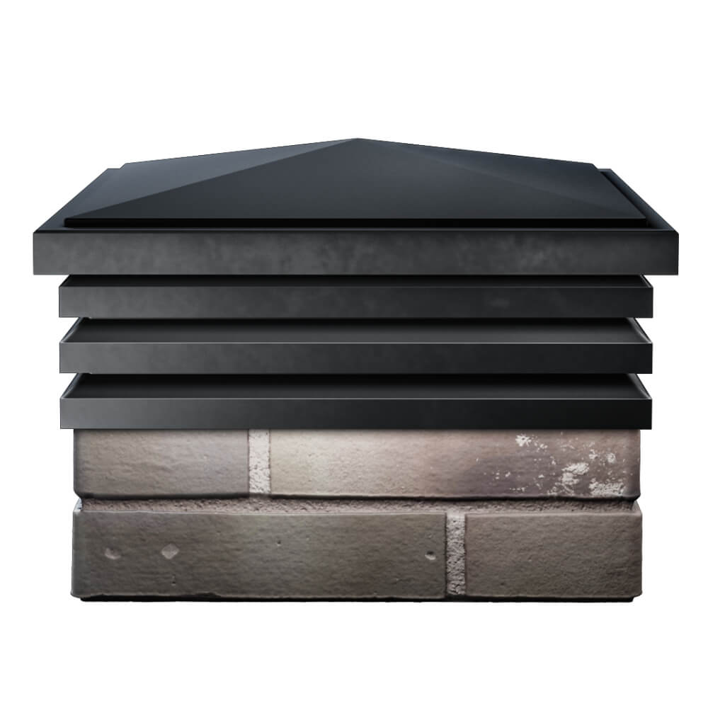 Колпак Zking Бона ХайТек Черный на столб 1.5х1.5 кирпича (385х385мм) Нальчик фото