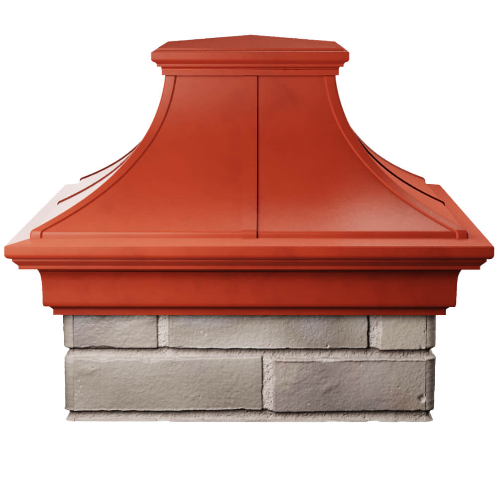 Колпак Zking Монблан Премиум Красный на столб 1.5х1.5 кирпича (385х385мм) Нальчик фото