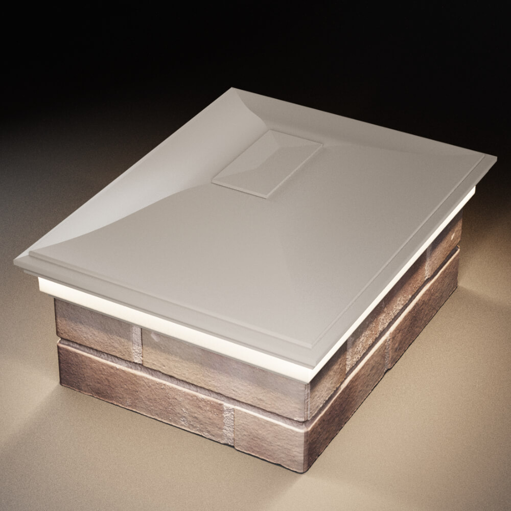 Колпак Zking Монблан Бежевый на столб 2х1.5 кирпича (515х385мм) c подсветкой в Нальчике фото