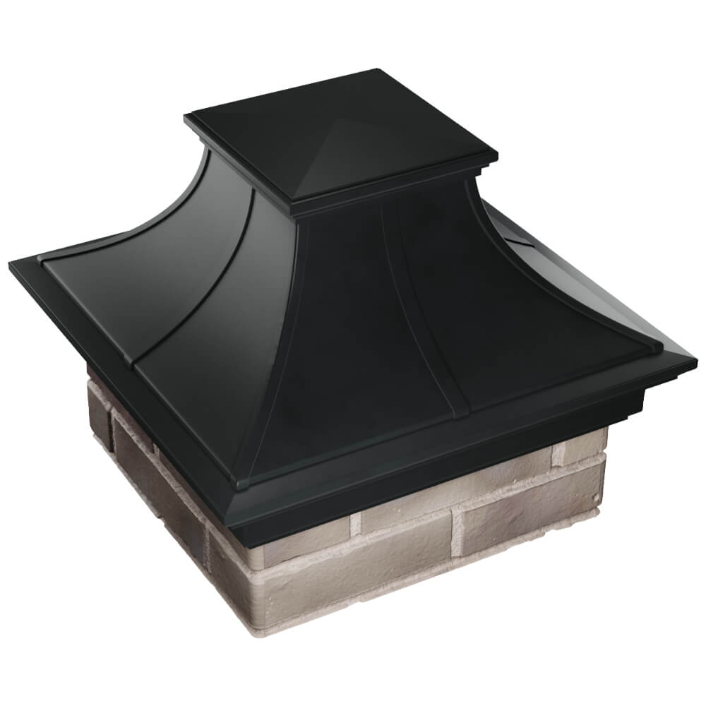 Колпак Zking Монблан Премиум Черный на столб 1.5х1.5 кирпича (385х385мм) в Нальчике фото