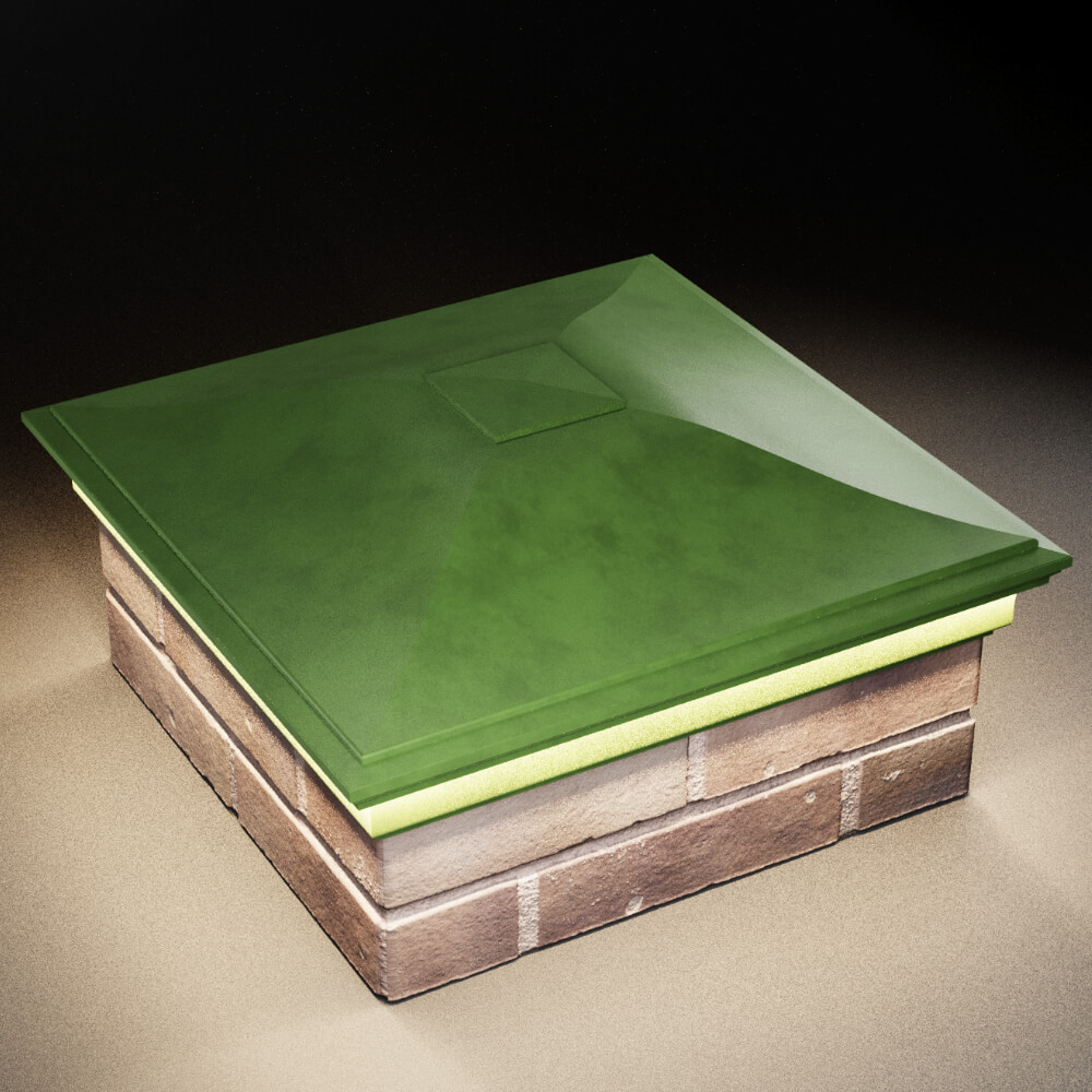 Колпак Zking Монблан Зеленый на столб 2х2 кирпича (515х515мм) c подсветкой в Нальчике фото