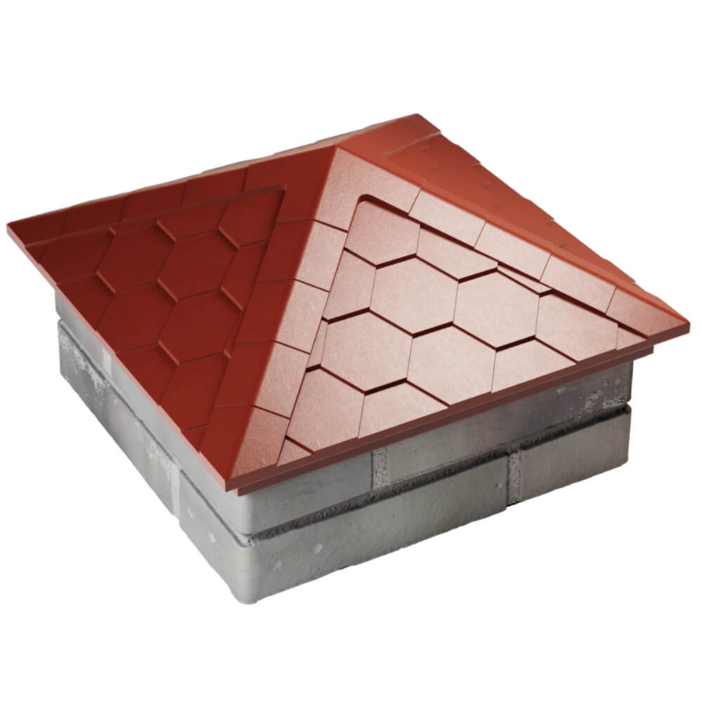 Колпак Zking Эверест Красный на столб 1.5х1.5 кирпича (390х390мм) в Нальчике фото