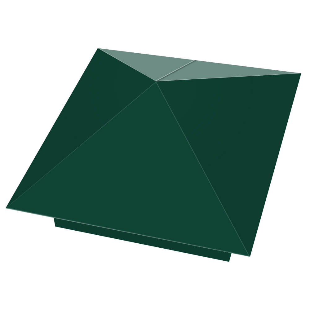 Колпак металлический 390х390мм RAL6005 Зеленый Мох заборный Нальчик фото