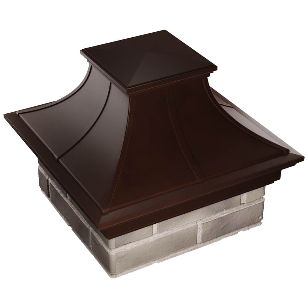 Колпак Zking Монблан Премиум Коричневый на столб 1.5х1.5 кирпича (385х385мм) в Нальчике фото