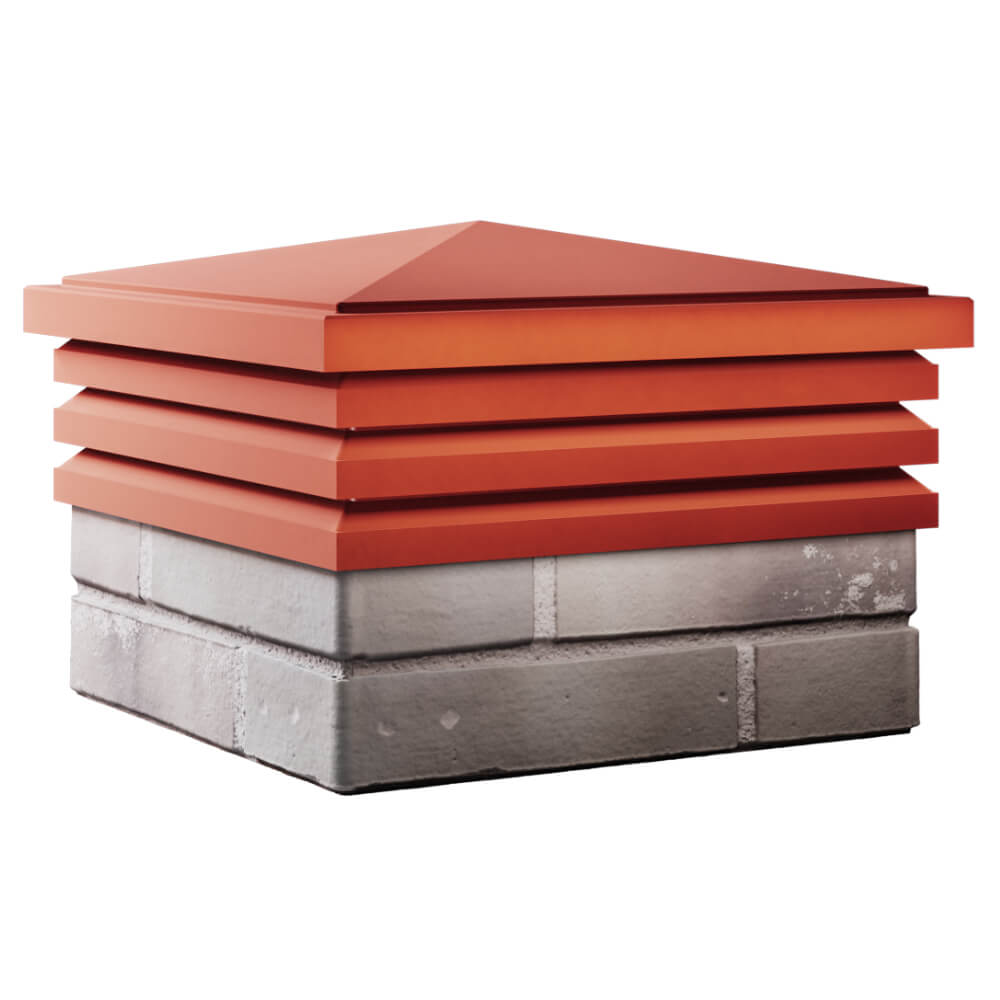 Колпак Zking Бона ХайТек Красный на столб 1.5х1.5 кирпича (385х385мм) в Нальчике фото