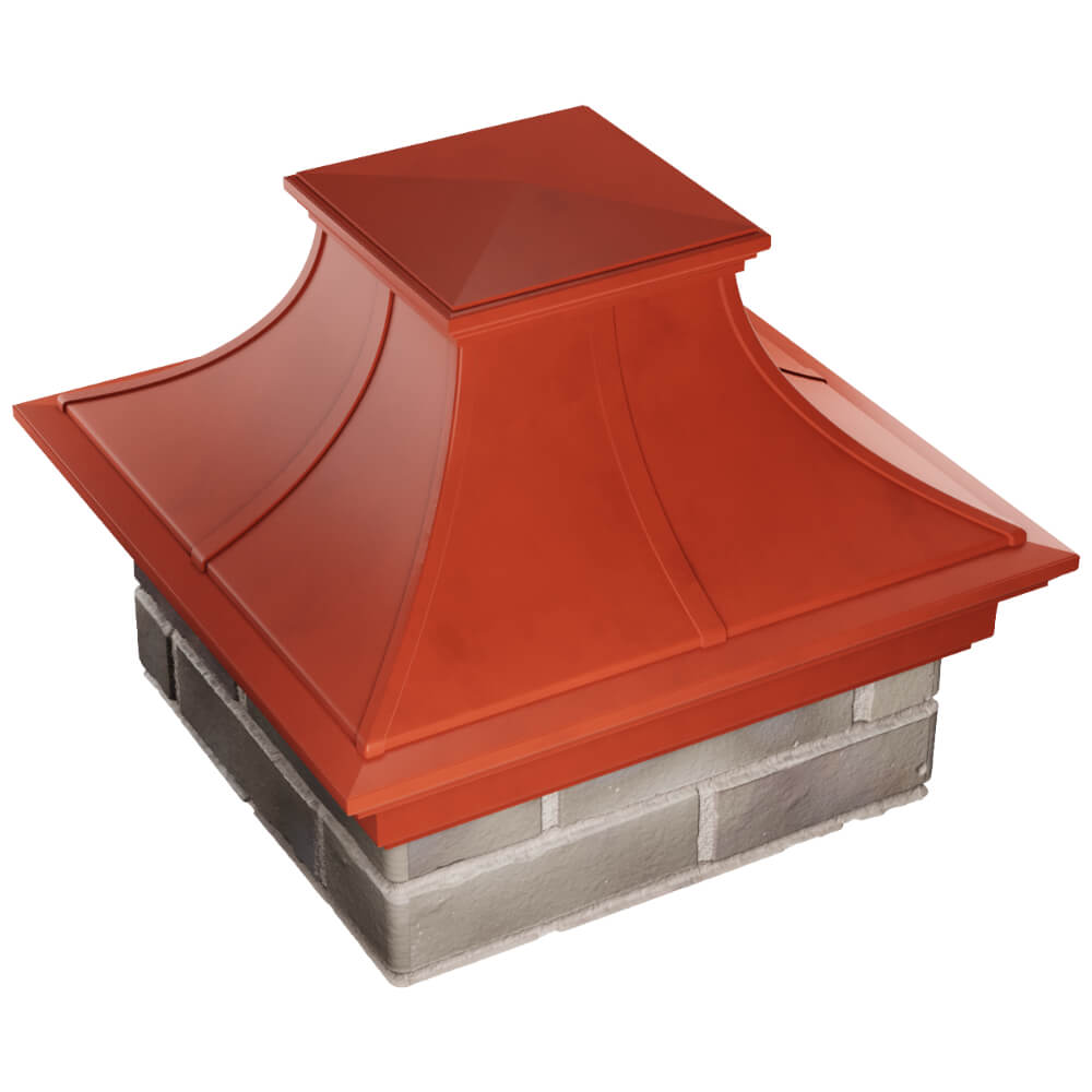 Колпак Zking Монблан Премиум Красный на столб 1.5х1.5 кирпича (385х385мм) в Нальчике фото
