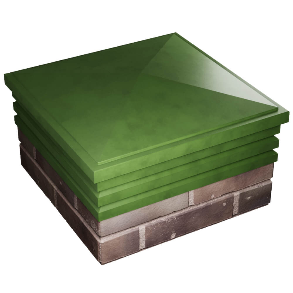 Колпак Zking Бона ХайТек Зеленый на столб 2х2 кирпича (513х513мм) в Нальчике фото