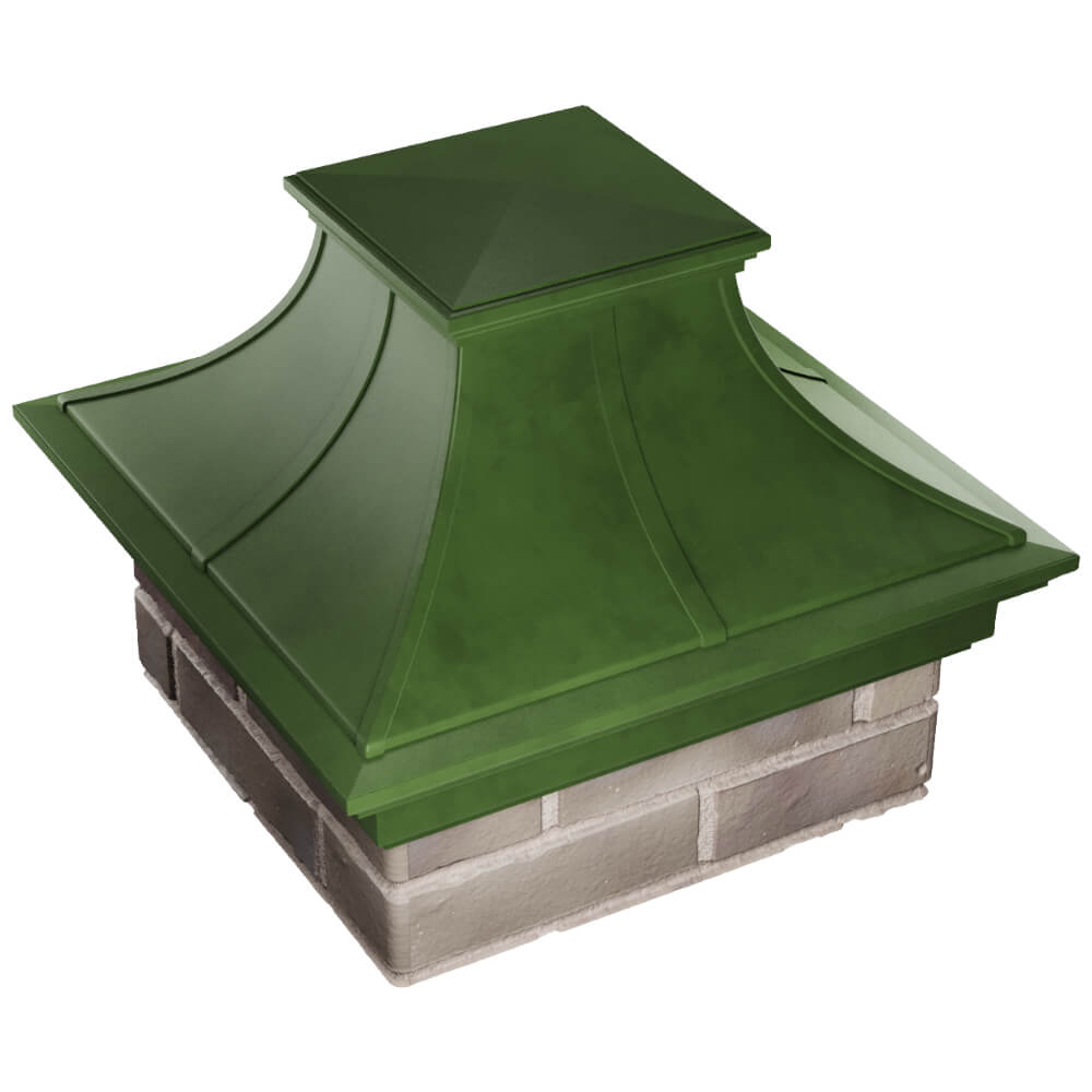 Колпак Zking Монблан Премиум Зеленый на столб 1.5х1.5 кирпича (385х385мм) в Нальчике фото