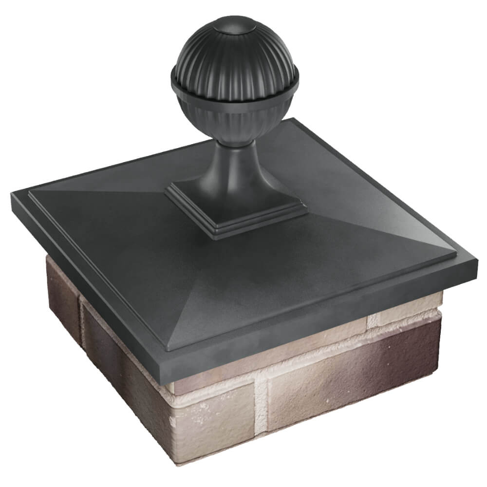 Колпак Zking БонаМоно Серый с шаром на столб 1.5х1.5 кирпича (385х385, 400х400мм) в сборе в Нальчике фото