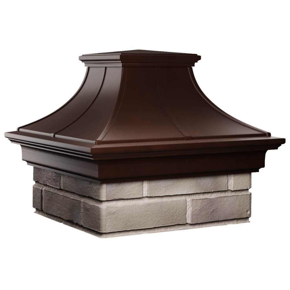 Колпак Zking Монблан Премиум Коричневый на столб 1.5х1.5 кирпича (385х385мм) в Нальчике фото