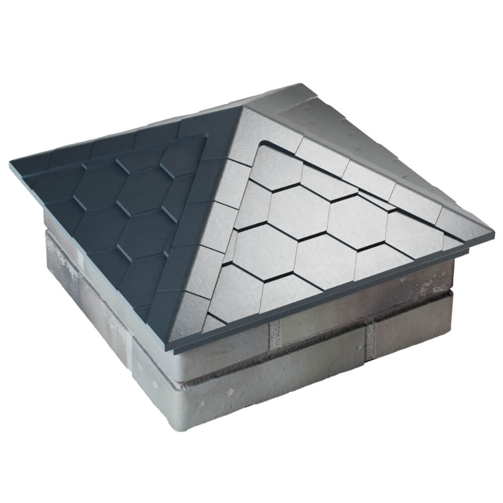 Колпак Zking Эверест Серый на столб 1.5х1.5 кирпича (390х390мм) в Нальчике фото