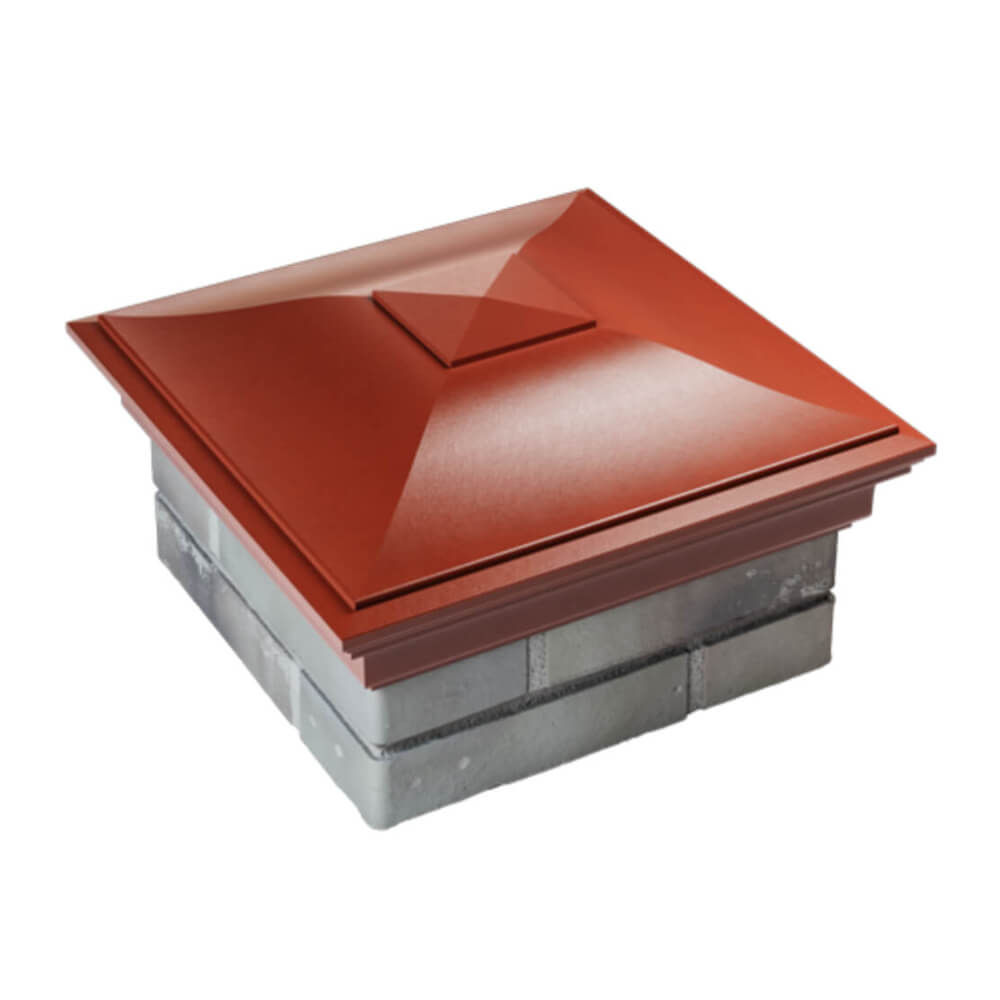 Колпак Zking Монблан Красный на столб 1.5х1.5 еврокирпича 0.7НФ (355х355мм) в Нальчике фото