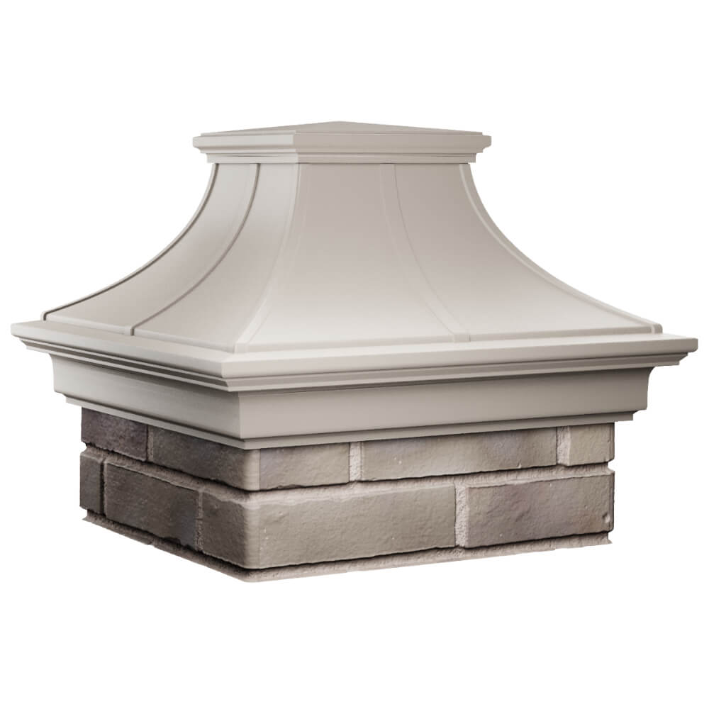 Колпак Zking Монблан Премиум Бежевый на столб 1.5х1.5 кирпича (385х385мм) в Нальчике фото