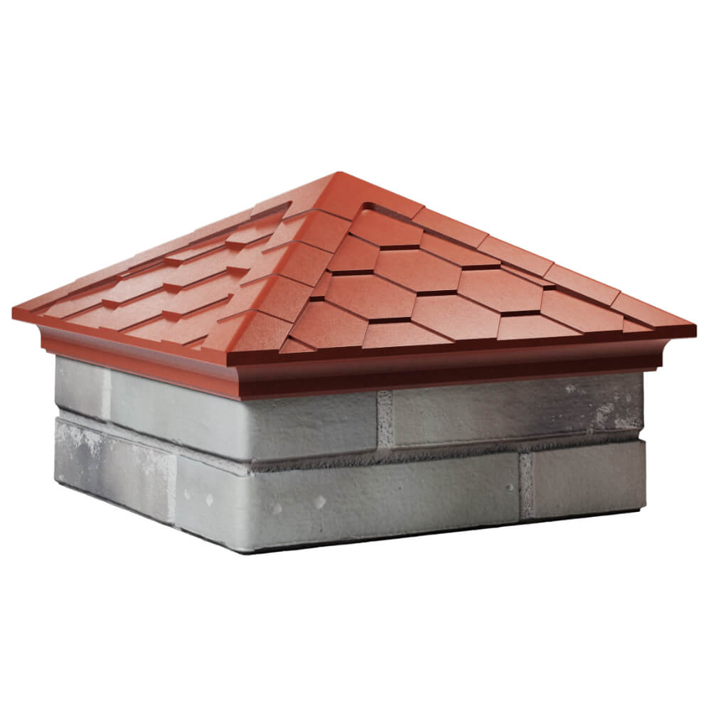 Колпак Zking Эверест Красный на столб 1.5х1.5 кирпича (390х390мм) в Нальчике фото