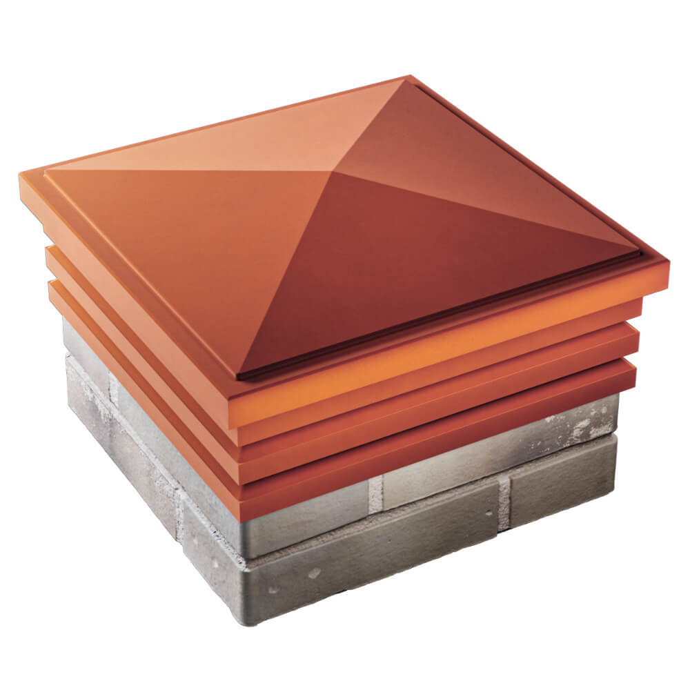 Колпак Zking Бона ХайТек Красный на столб 1.5х1.5 кирпича (385х385мм) в Нальчике фото