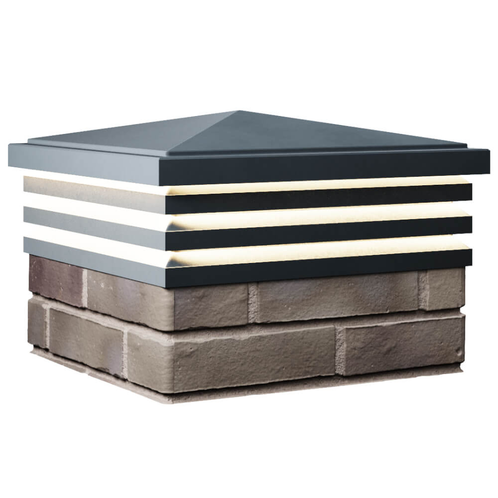 Колпак Zking Бона ХайТек Серый на столб 1.5х1.5 кирпича (385х385мм) с подсветкой в Нальчике фото