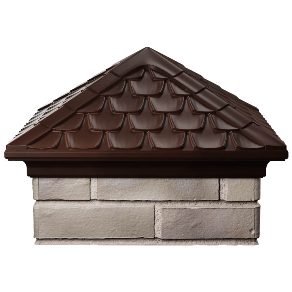 Колпак Zking Эльбрус Коричневый на столб 1.5х1.5 кирпича (385х385мм) Нальчик фото