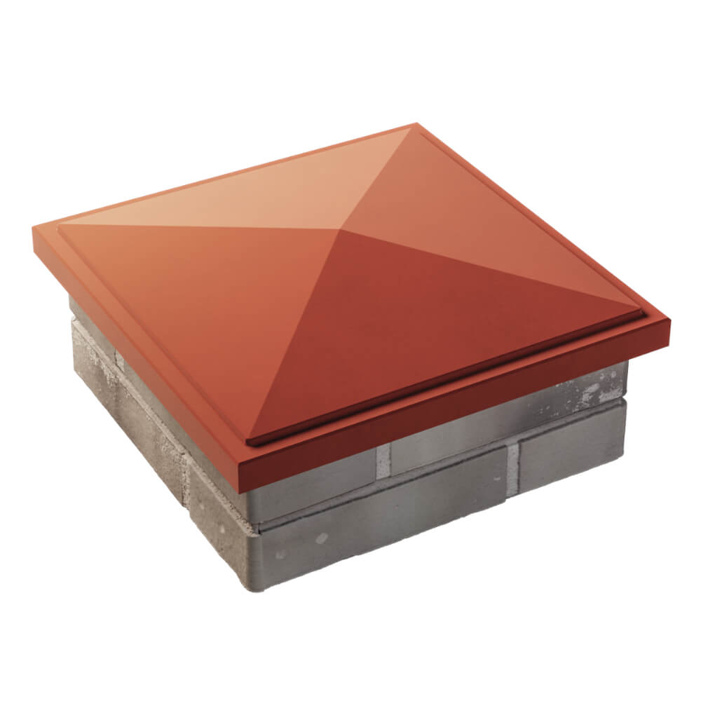 Колпак Zking БонаМоно Красный на столб 1.5х1.5 кирпича (385х385, 400х400мм) в Нальчике фото