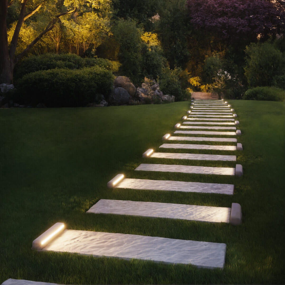 LED Светильник для шаговой плиты STONE Светлая Галька 330х75х98мм в Нальчике фото