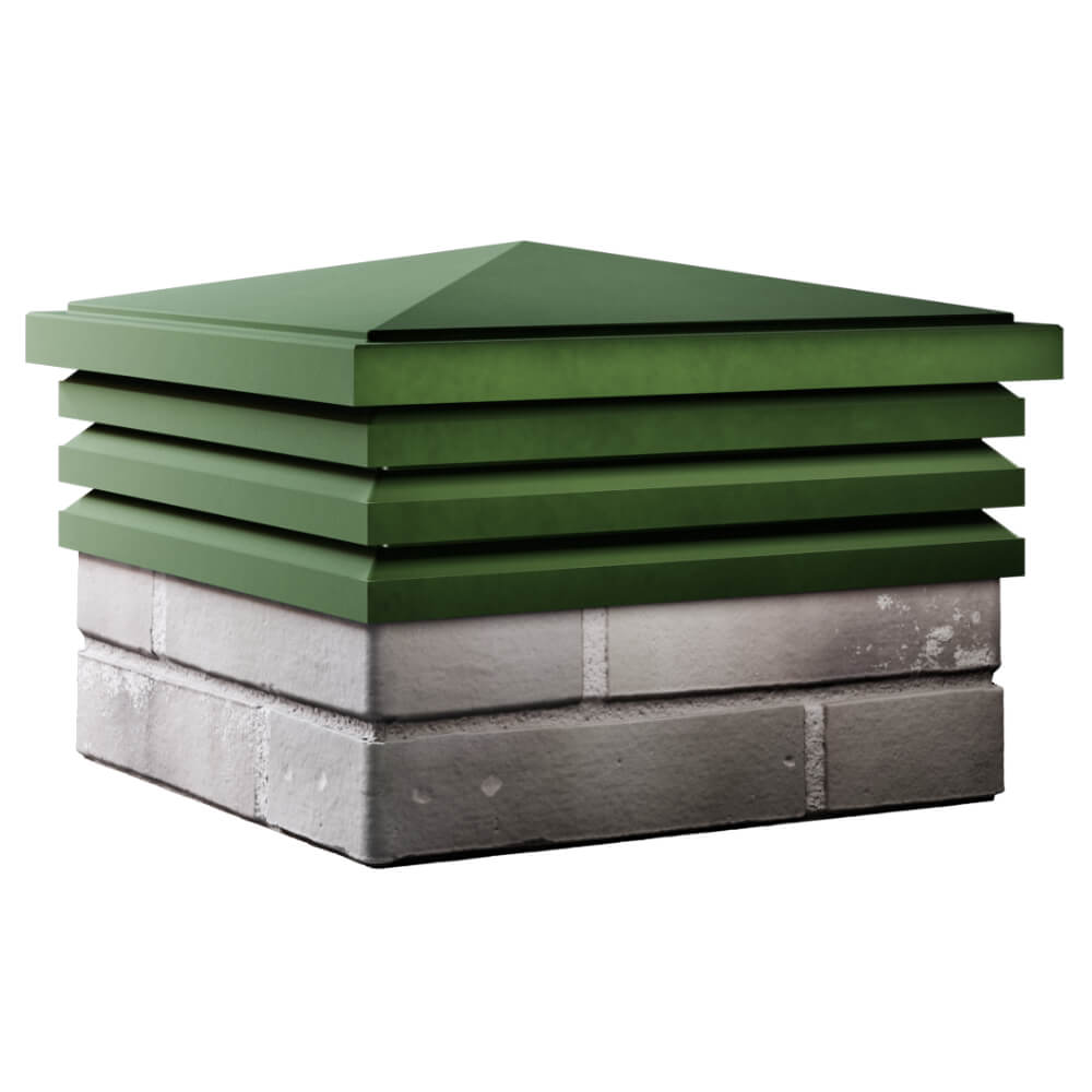 Колпак Zking Бона ХайТек Зеленый на столб 1.5х1.5 кирпича (385х385мм) в Нальчике фото