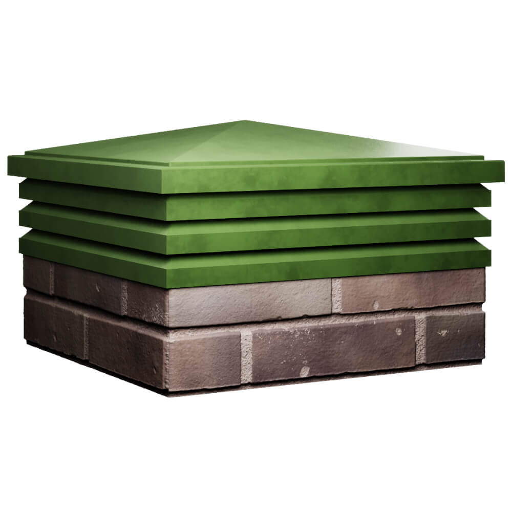 Колпак Zking Бона ХайТек Зеленый на столб 2х2 кирпича (513х513мм) в Нальчике фото