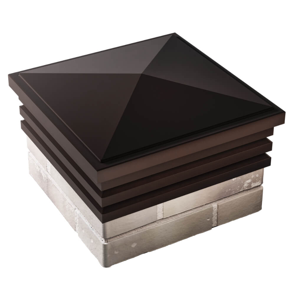 Колпак Zking Бона ХайТек Коричневый на столб 1.5х1.5 кирпича (385х385мм) в Нальчике фото