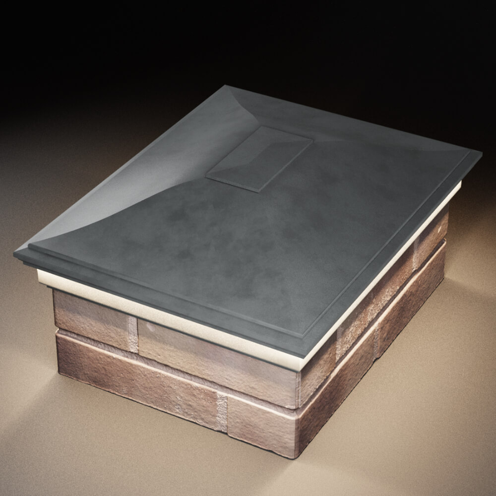 Колпак Zking Монблан Серый на столб 2х1.5 кирпича (515х385мм) c подсветкой в Нальчике фото