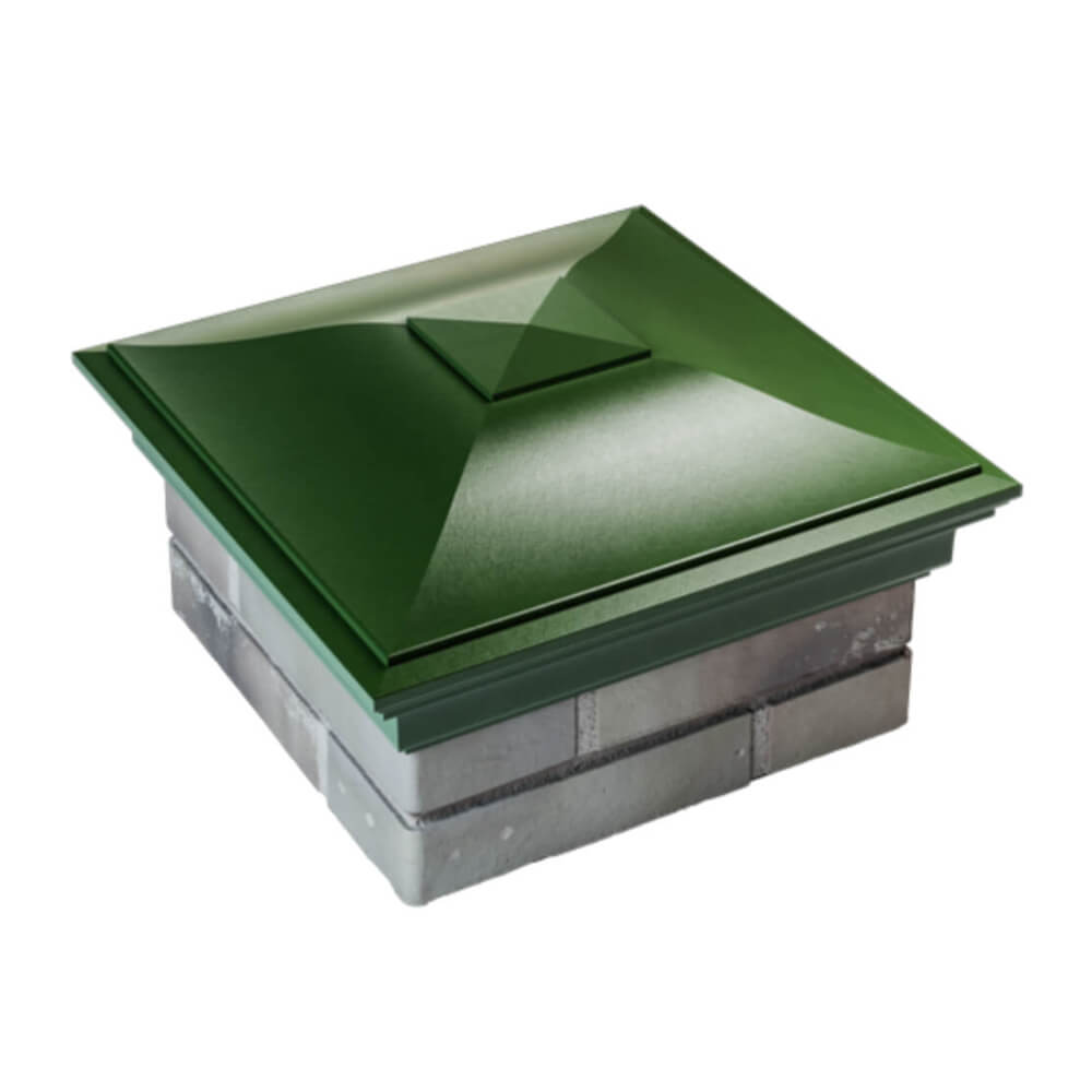 Колпак Zking Монблан Зеленый на столб 1.5х1.5 еврокирпича 0.7НФ (355х355мм) в Нальчике фото