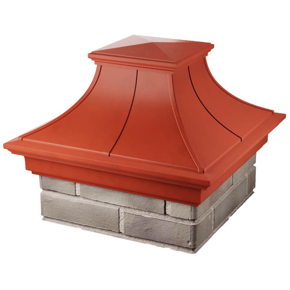 Колпак Zking Монблан Премиум Красный на столб 1.5х1.5 кирпича (385х385мм) в Нальчике фото
