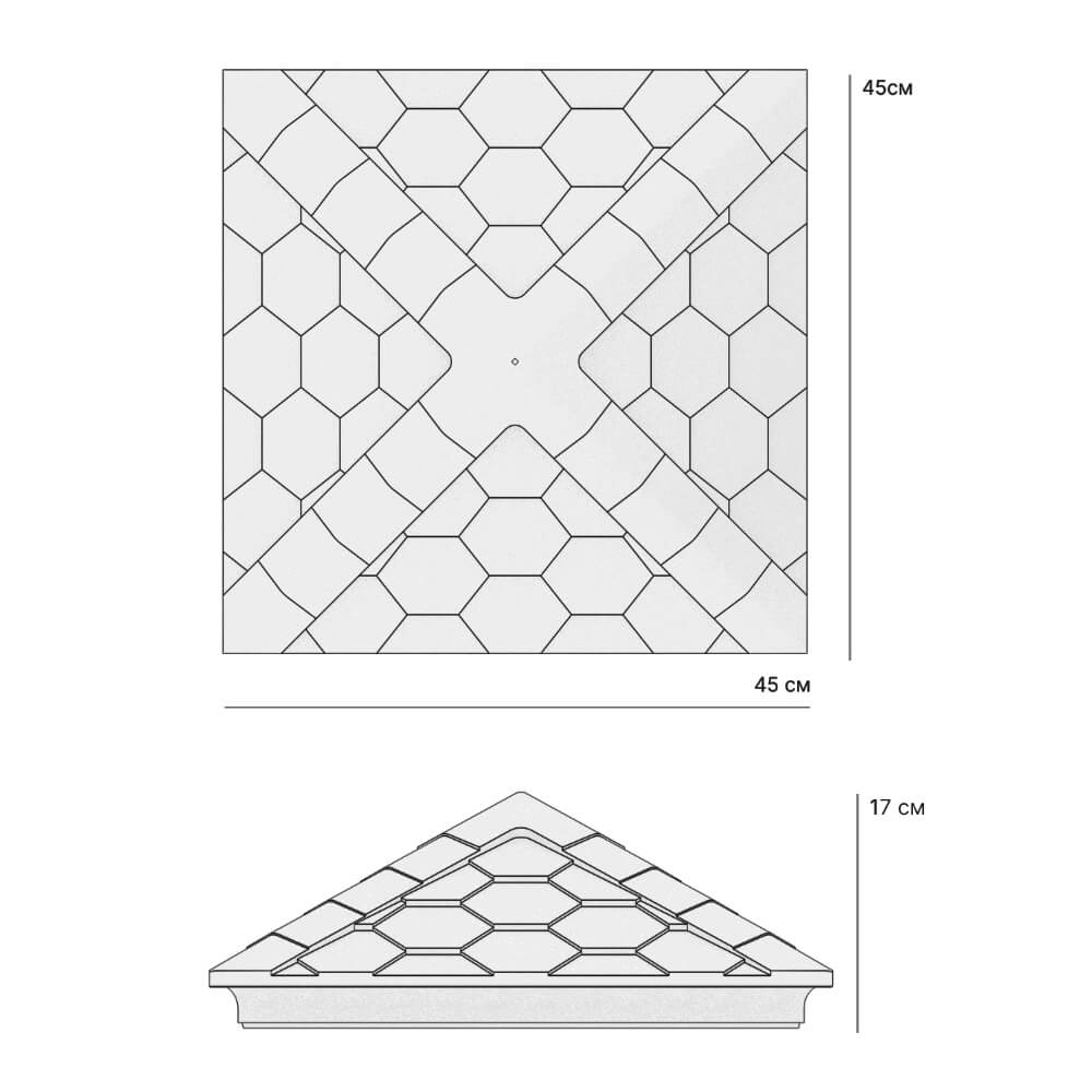 Колпак Zking Эверест Серый на столб 1.5х1.5 кирпича (390х390мм) в Нальчике фото