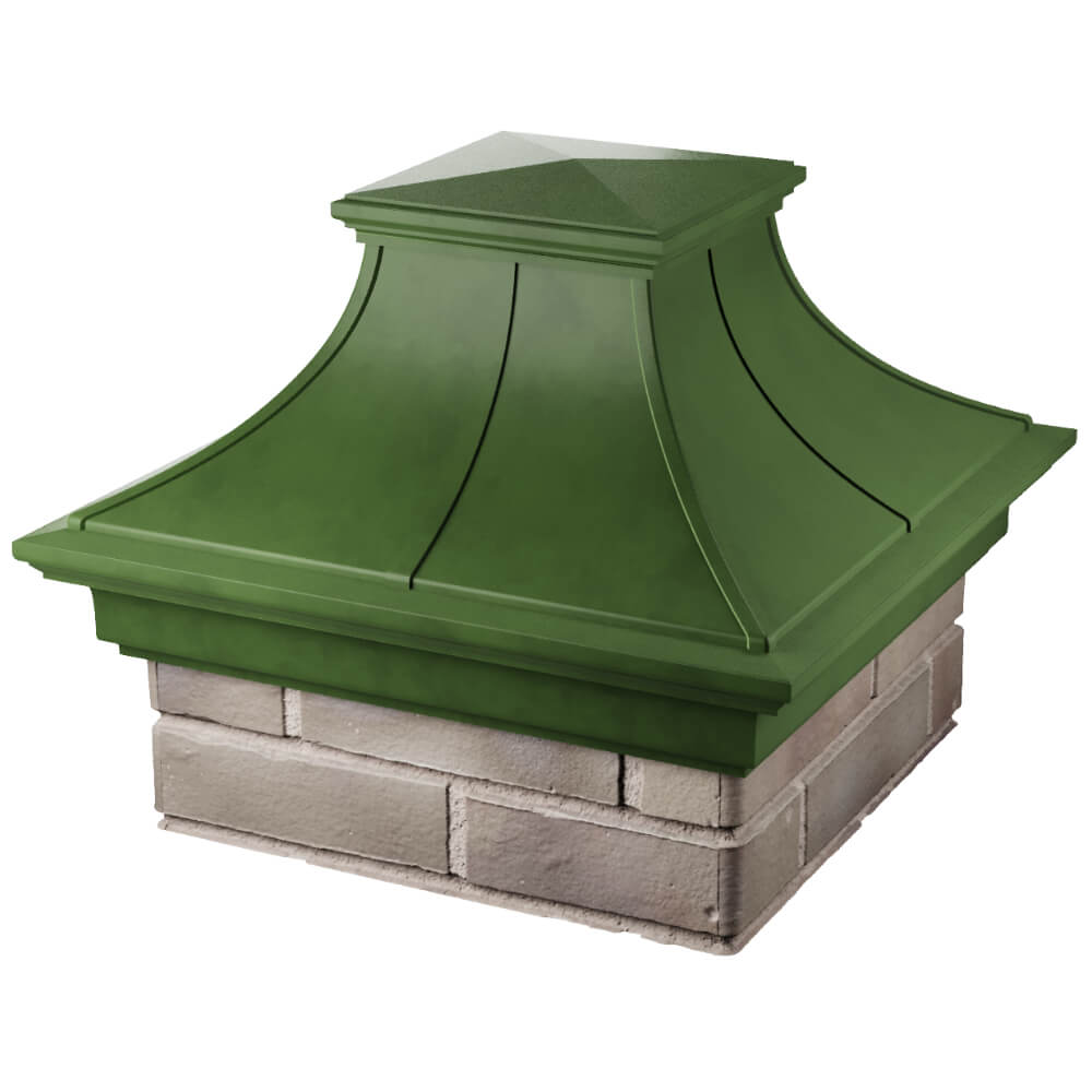 Колпак Zking Монблан Премиум Зеленый на столб 1.5х1.5 кирпича (385х385мм) в Нальчике фото