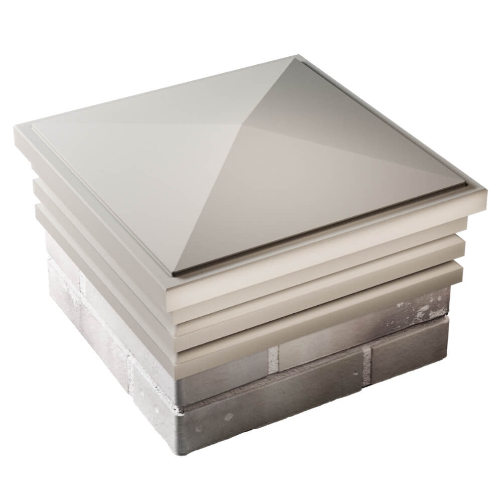 Колпак Zking Бона ХайТек Бежевый на столб 1.5х1.5 кирпича (385х385мм) в Нальчике фото