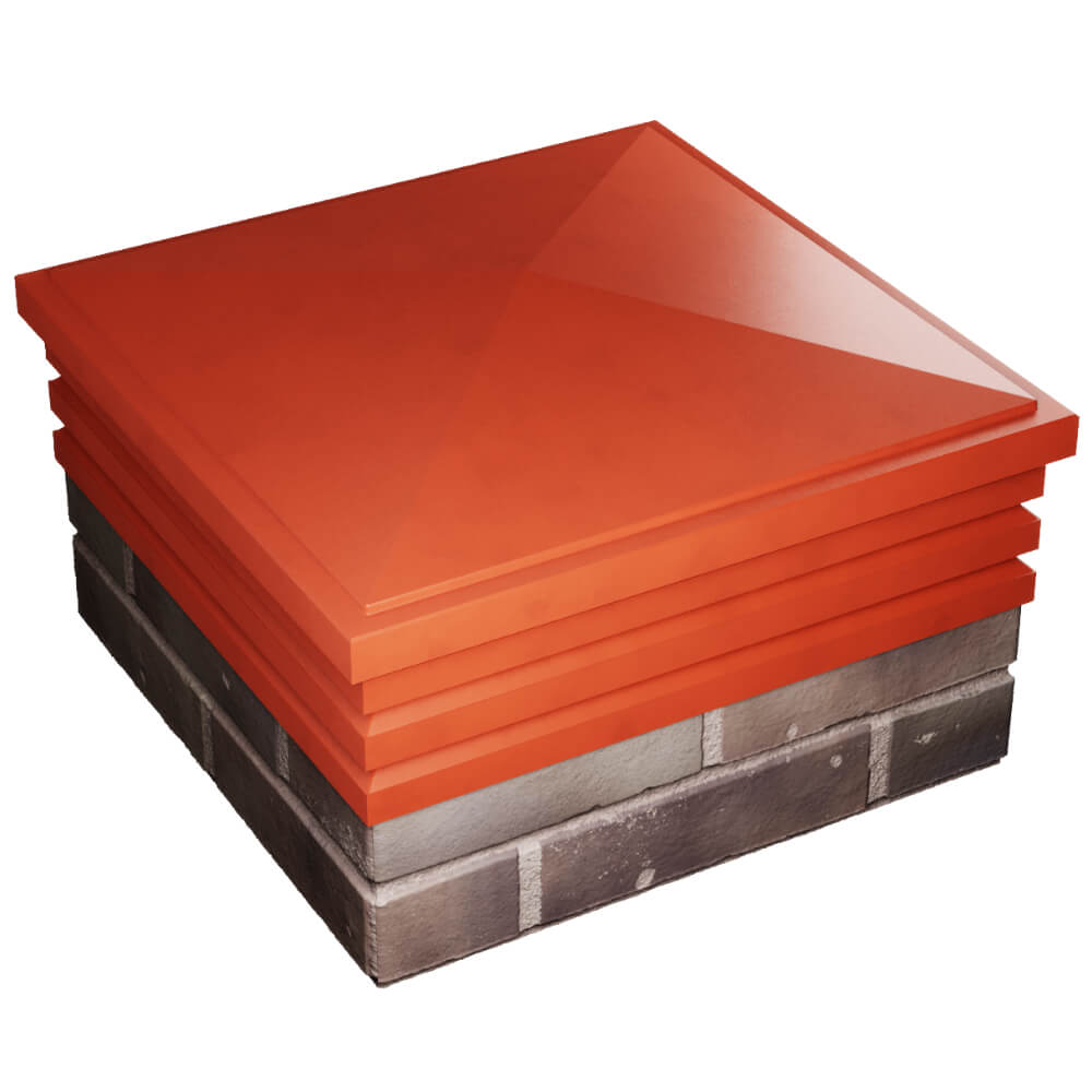 Колпак Zking Бона ХайТек Красный на столб 2х2 кирпича (513х513мм) в Нальчике фото