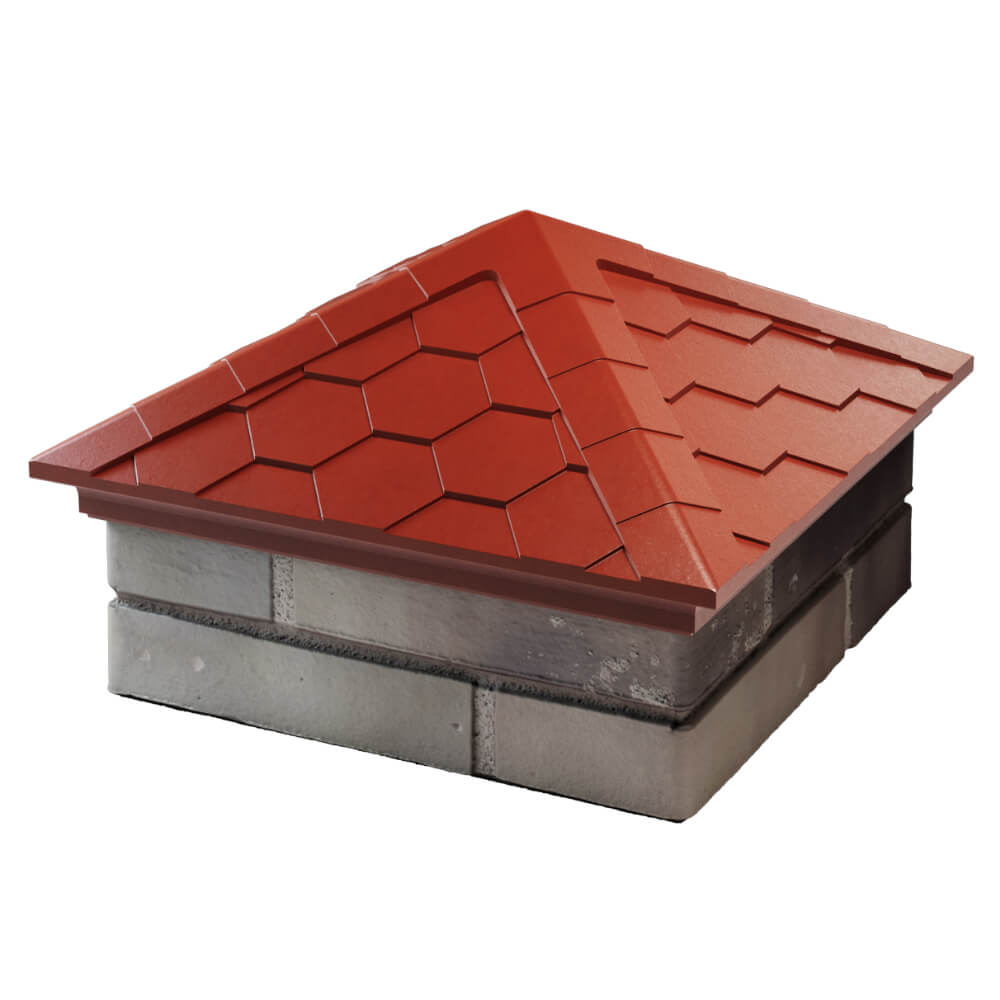 Колпак Zking Эверест Красный на столб 1.5х1.5 кирпича (390х390мм) в Нальчике фото