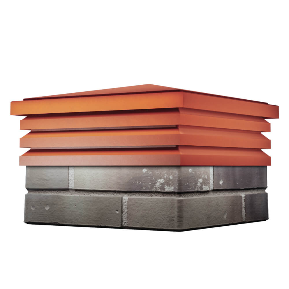 Колпак Zking Бона ХайТек Красный на столб 1.5х1.5 кирпича (385х385мм) в Нальчике фото