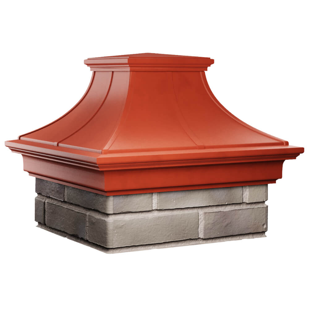 Колпак Zking Монблан Премиум Красный на столб 1.5х1.5 кирпича (385х385мм) в Нальчике фото