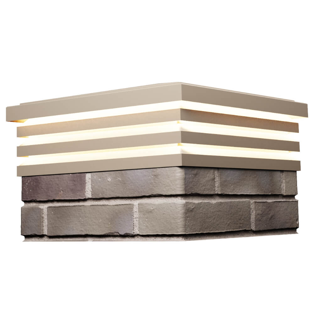 Колпак Zking Бона ХайТек Бежевый на столб 1.5х1.5 кирпича (385х385мм) с подсветкой в Нальчике фото