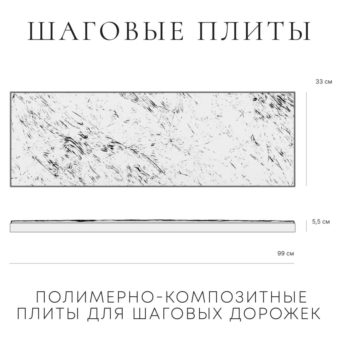 Шаговая плита STONE Графитовый Серый 990х330х55мм в Нальчике фото