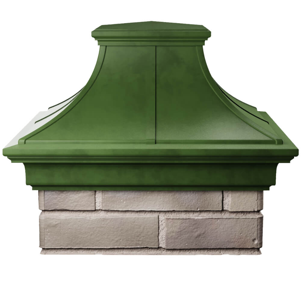 Колпак Zking Монблан Премиум Зеленый на столб 1.5х1.5 кирпича (385х385мм) Нальчик фото